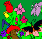 Dibujo Fauna y flora pintado por paisaje