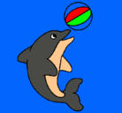 Dibujo Delfín jugando con una pelota pintado por TITOLEMAIRE