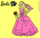 Dibujo Barbie vestida de novia pintado por andreaw