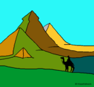 Dibujo Paisaje con pirámides pintado por lurdes22