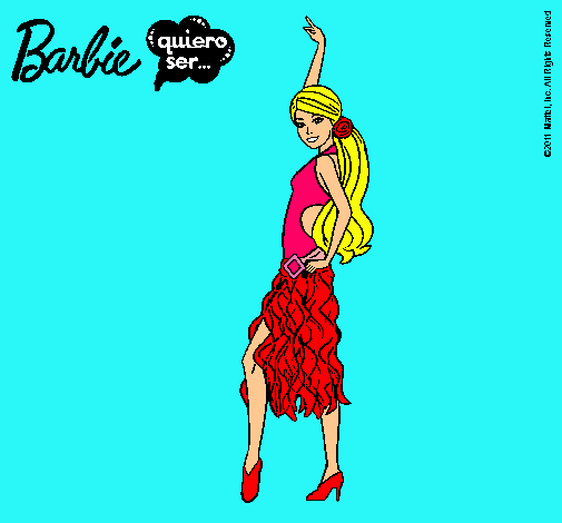 Dibujo Barbie flamenca pintado por princesisa