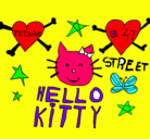 Dibujo Hello Kitty pintado por asqueroso