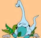 Dibujo Diplodocus sentado pintado por nixon 