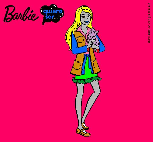 Barbie con un gatito