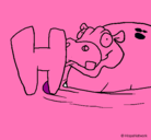 Dibujo Hipopótamo pintado por lidiana