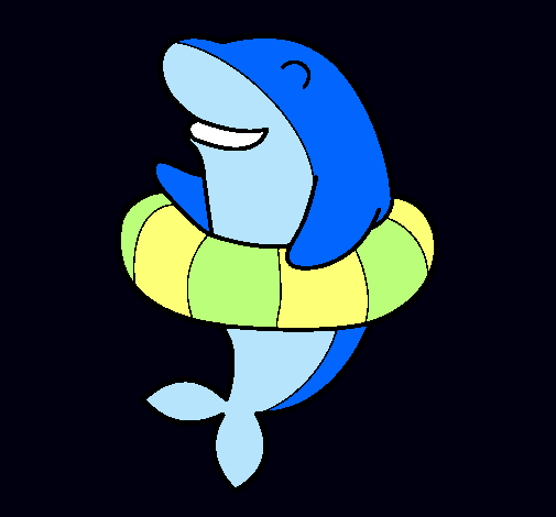 Delfín con flotador