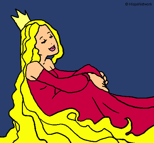 Dibujo Princesa relajada pintado por Lina