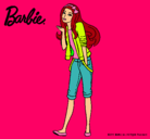 Dibujo Barbie con look casual pintado por miko