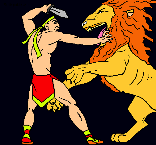 Gladiador contra león