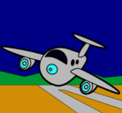 Dibujo Avión aterrizando pintado por comic