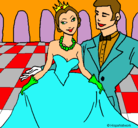 Dibujo Princesa y príncipe en el baile pintado por crisinamz