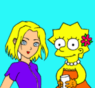Dibujo Sakura y Lisa pintado por awer