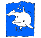Dibujo Delfín pintado por peces