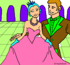 Dibujo Princesa y príncipe en el baile pintado por albamaida
