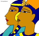 Dibujo Ramsés y Nefertiti pintado por zoe101