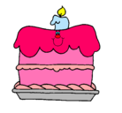 Dibujo Pastel de cumpleaños pintado por cheli