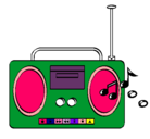 Dibujo Radio cassette 2 pintado por kjjhgrtyuioj