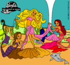 Dibujo Barbie con sirenas pintado por naiala