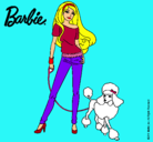 Dibujo Barbie con look moderno pintado por escorpio