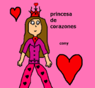 Dibujo Princesa de corazones pintado por lizetha