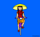 Dibujo China en bicicleta pintado por ositocelia