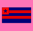 Dibujo Liberia pintado por bandera