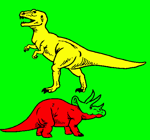 Triceratops y tiranosaurios rex