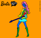 Dibujo Barbie la rockera pintado por luque