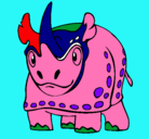 Dibujo Rinoceronte pintado por kaku