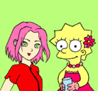 Dibujo Sakura y Lisa pintado por HinataByakug