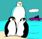 Dibujo Familia pingüino pintado por Bryna