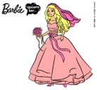 Dibujo Barbie vestida de novia pintado por maria99