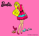 Dibujo Barbie y su colección de zapatos pintado por escorpio