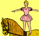 Dibujo Trapecista encima de caballo pintado por Liindiss