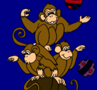 Dibujo Monos haciendo malabares pintado por BRANDONVYLLA