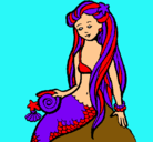 Dibujo Sirena con caracola pintado por loveanime 