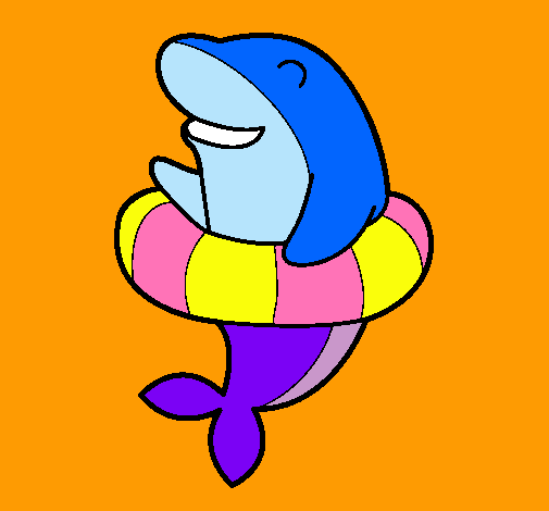Dibujo Delfín con flotador pintado por NENA06