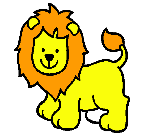 leon dibujo color
