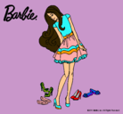 Dibujo Barbie y su colección de zapatos pintado por remite