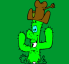 Dibujo Cactus con sombrero pintado por donki