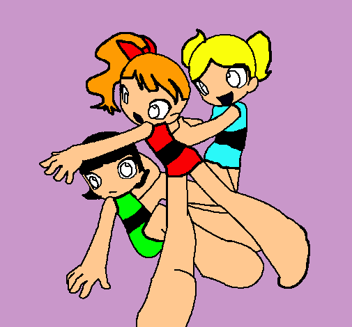 Dibujo 3 chicas pintado por Arnerys