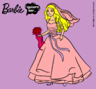 Dibujo Barbie vestida de novia pintado por pitbull