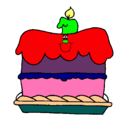 Dibujo Pastel de cumpleaños pintado por renatta
