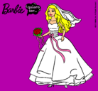 Dibujo Barbie vestida de novia pintado por Trufitas
