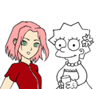 Dibujo Sakura y Lisa pintado por sakuraaa