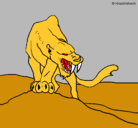Dibujo Tigre con afilados colmillos pintado por diegoooooooo