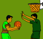 Dibujo Jugador defendiendo pintado por basquec