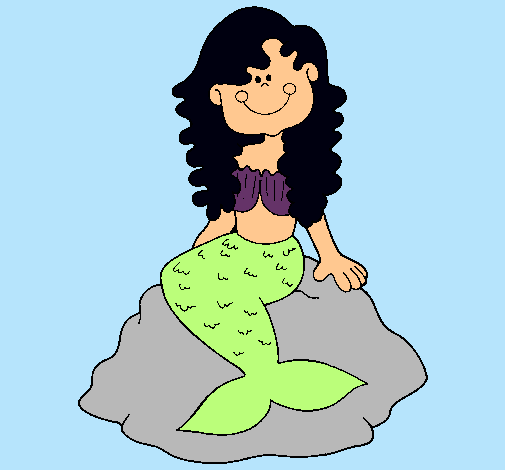 Dibujo Sirena sentada en una roca pintado por 259los