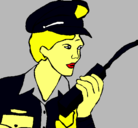 Dibujo Policía con el walkie pintado por tavoymariana