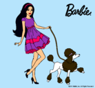 Dibujo Barbie paseando a su mascota pintado por Amadix